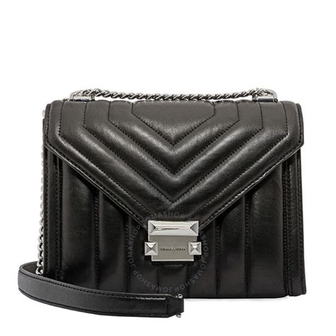 michael kors whitney quilted black|Whitney Medium Quilted Shoulder Bag .